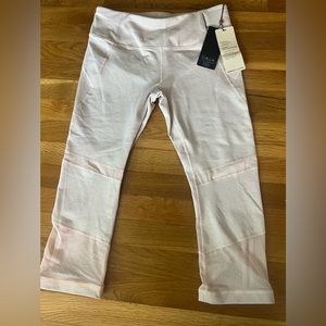 CALIA Soft Pink Athletic Capri Leggings with mesh cut outs. Size Medium.